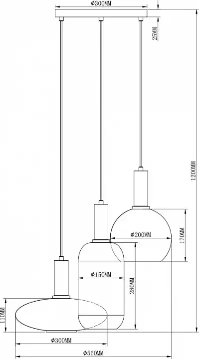 Подвесной светильник Moderli Martin V2892-3P