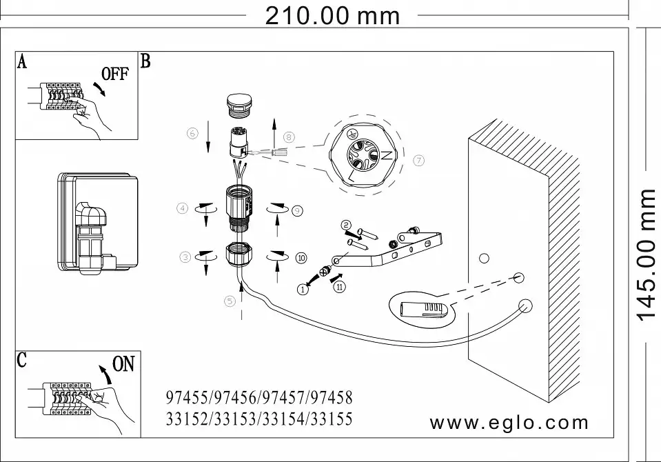 Прожектор светодиодный Eglo Faedo 3 33152