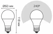 Лампа светодиодная Gauss  E27 12Вт 4100K 23222