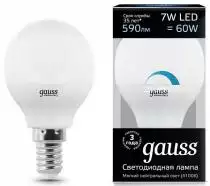 Лампа светодиодная Gauss 1051 E14 7Вт 4100K 105101207-D