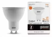 Лампа светодиодная Gauss Софит GU10,GU10 7Вт 3000K 13617