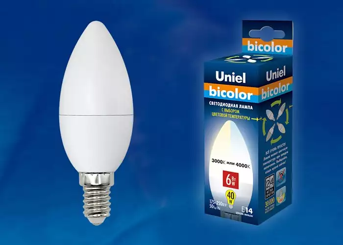 Лампа светодиодная Uniel  E14 6Вт 3000, 4000K UL-00001570