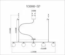 Подвесной светильник Moderli Sector V3080-5P
