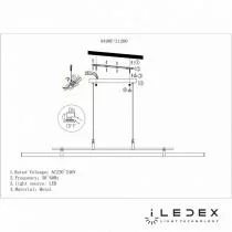 Подвесной светильник iLedex Zoom 9498P-46W-3000K GL-BR-WH