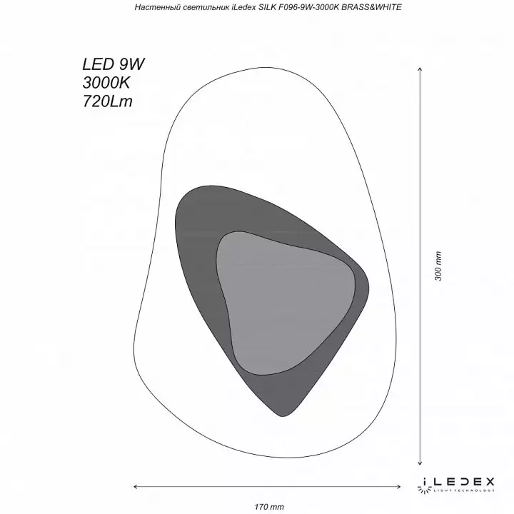 Накладной светильник iLedex Silk F097-9W-3000K BK-WH