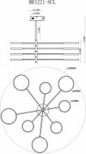Люстра на штанге MyFar Eva MR1221-8CL