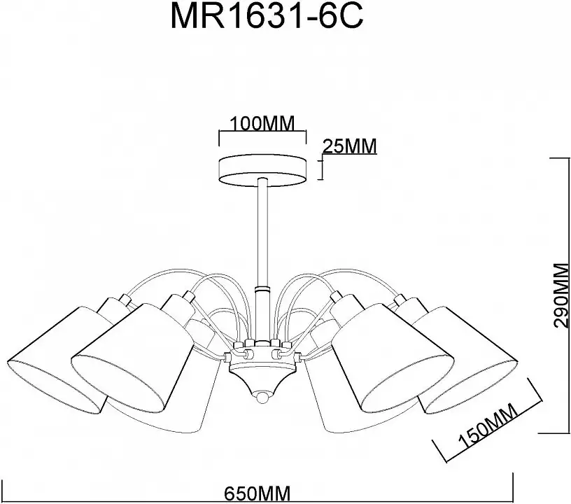 Люстра на штанге MyFar Amber MR1631-6C