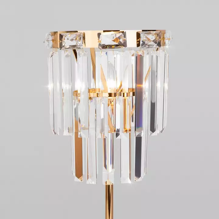 Настольная лампа декоративная Eurosvet Elegante 01136/1 золото/прозрачный хрусталь Strotskis