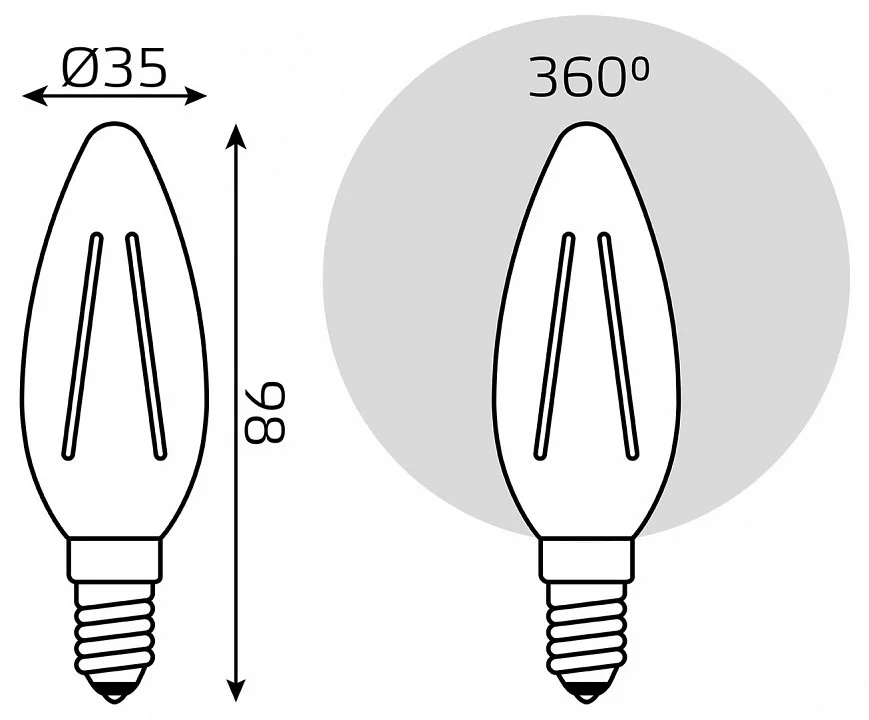 Лампа светодиодная Gauss Filament Elementary E14 8Вт 4100K 32128