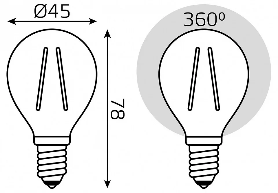 Лампа светодиодная Gauss Filament Elementary E14 12Вт 2700K 52112