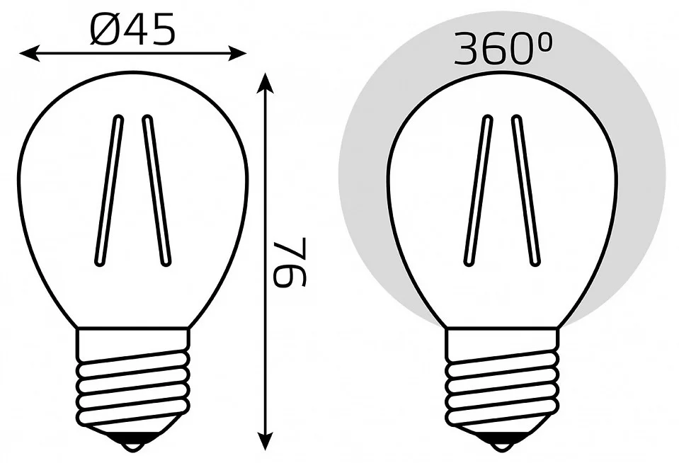 Лампа светодиодная Gauss Filament Elementary E27 8Вт 4100K 52228