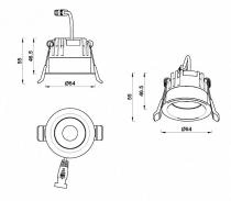 Встраиваемый светильник iLedex Mars 107-7W-D64-3000K-24DG-WH