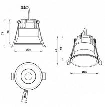 Встраиваемый светильник iLedex Mars 207-7W-D75-3000K-24DG-BK