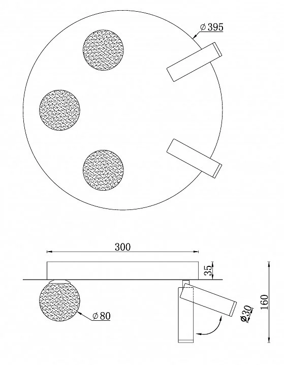 Потолочная люстра iLedex Telescope D4774-40 SGD